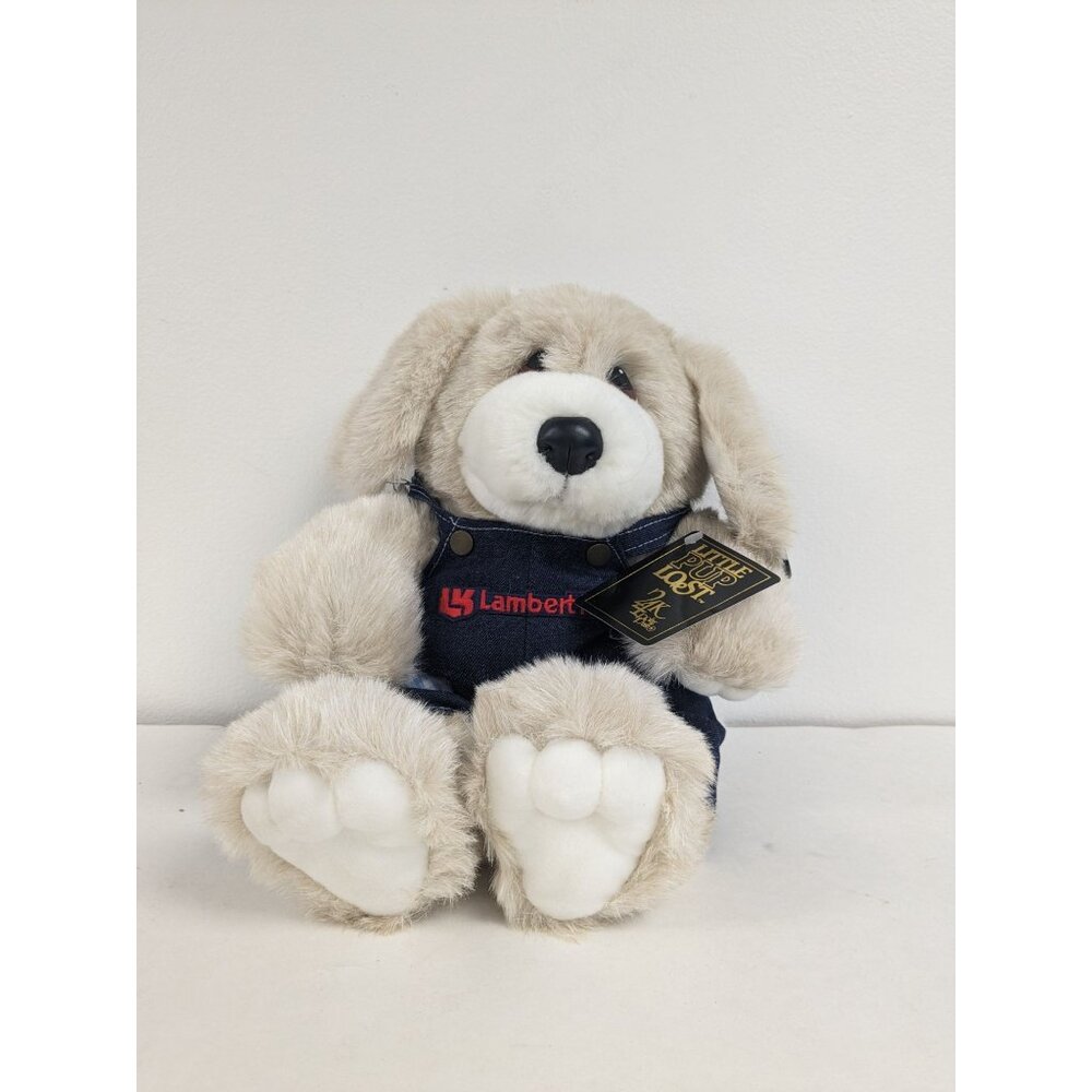 Vintage Little Pup Lost 24 K Polar Puff 1993 Dog W/ Overalls Stuffed Animal 14"